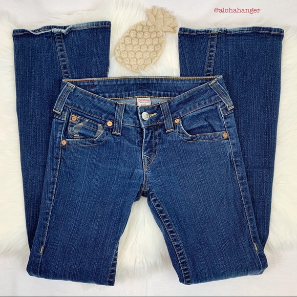 True Religion Sz. 29 “Joey” Jeans Bell Flare Leg Button Flap Pocket Authentic! - Picture 2 of 8